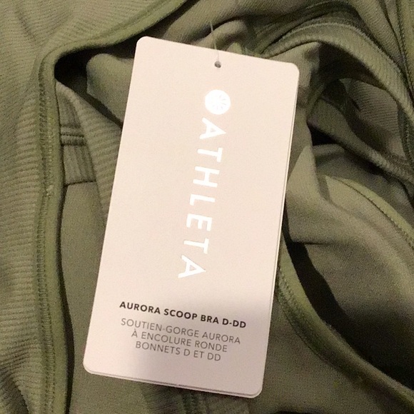Athleta - Aurora Scoop Bra Large D-DD Eucalyptus Olive Green NWT - Picture 7 of 7